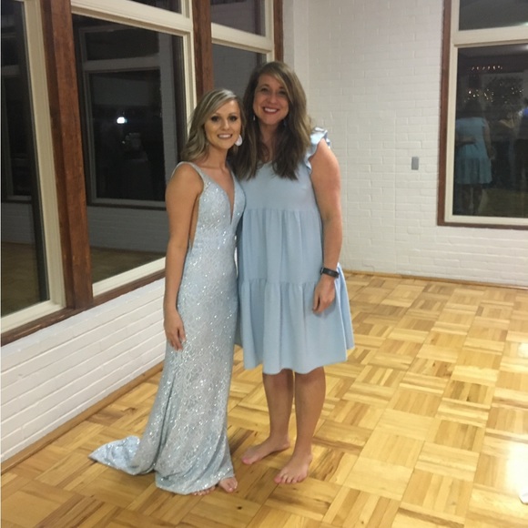 Vienna Blue Swarovski Crystal Prom Dress - Picture 5 of 11